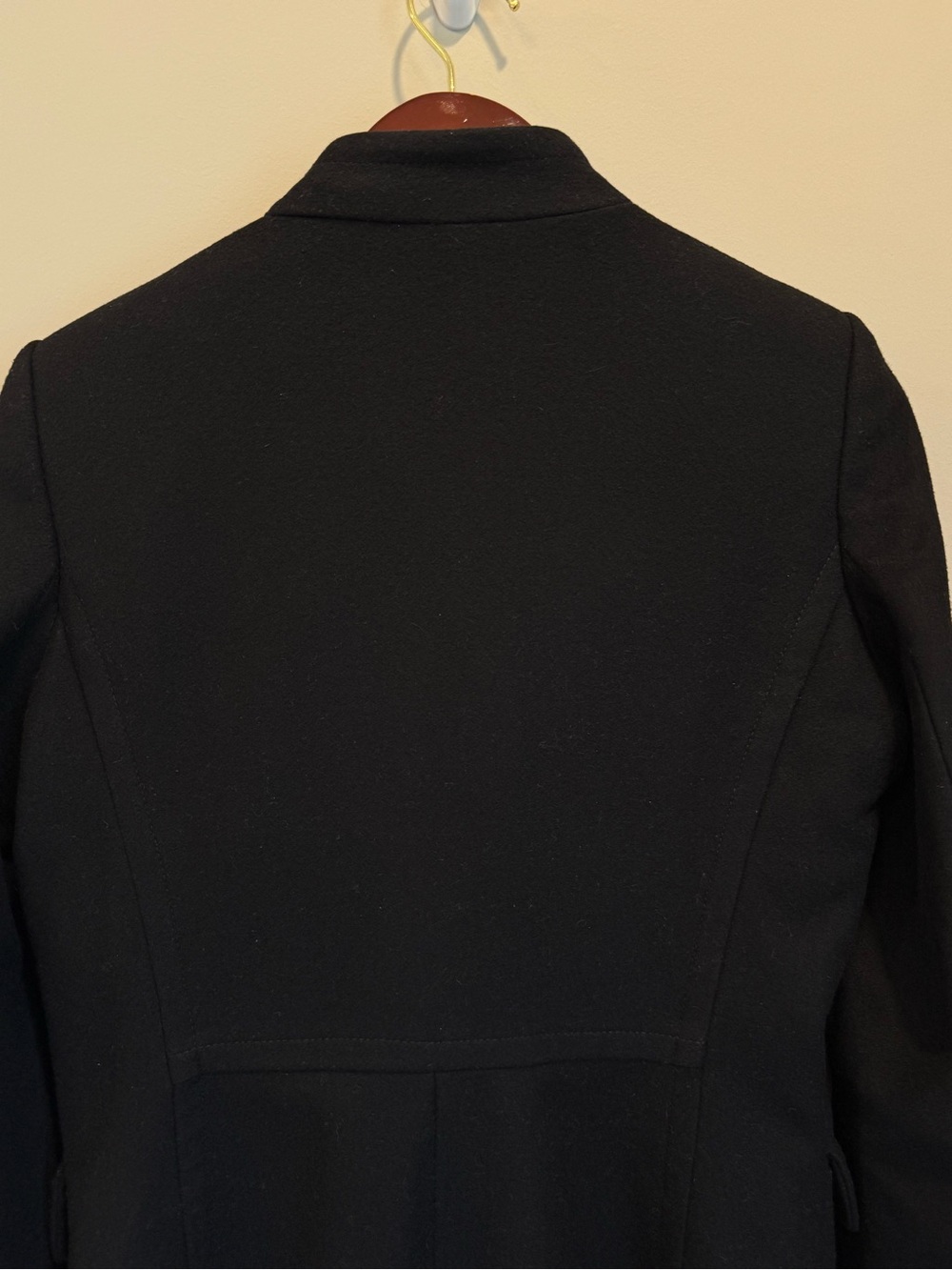 MNG Mango Women’s Black Italian Wool Double Breasted Military Officer Coat Small - Picture 10 of 11